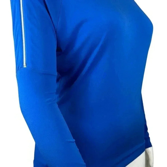 Michael Kors Royal blue top with zippers on the sleeves size medium - Picture 7 of 9